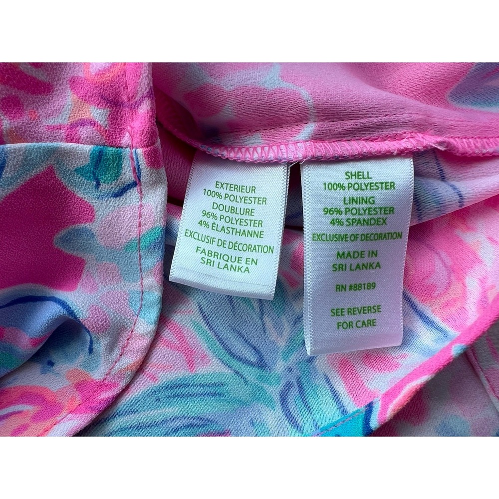 Lilly Pulitzer Jonna‎ Romper Size 0 Prosecco Pink Pinking High Collar - Picture 9 of 10